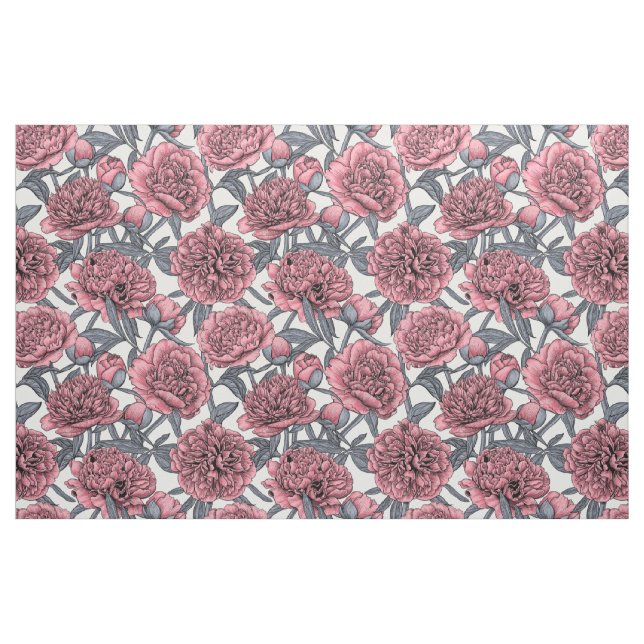 Tecido Jardim de peônias rosa (Fat Quarter)