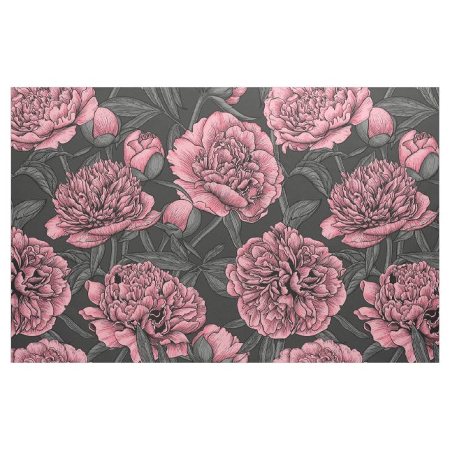 Tecido Jardim noturno de pedras em rosa e cinzas (Fat Quarter)