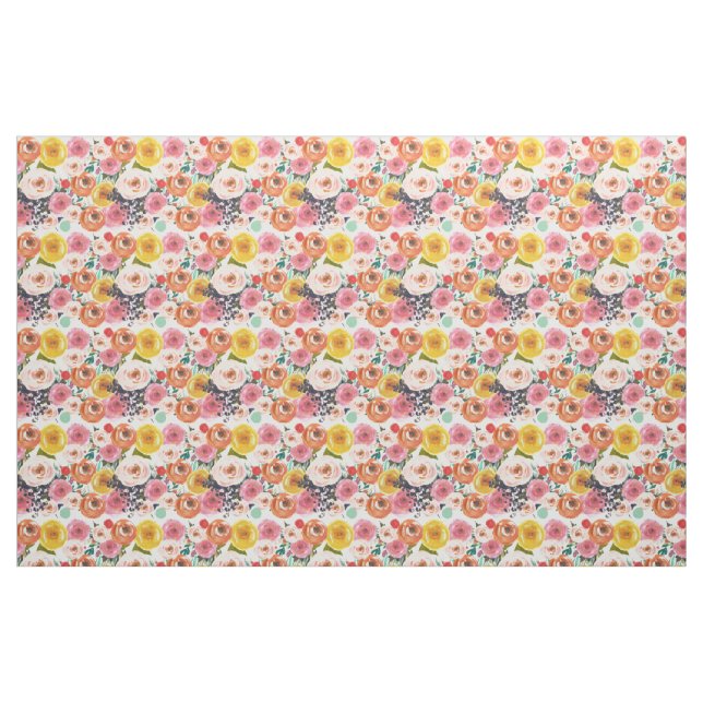 Tecido Jardim romântico da aguarela floral (Fat Quarter)