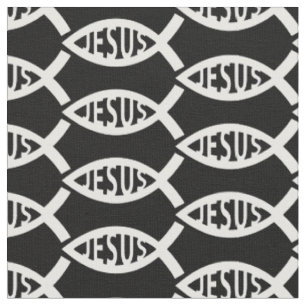 Tecido Jesus Christian Fish Pattern