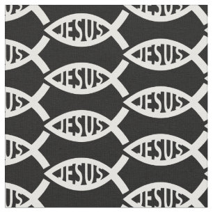Tecido Jesus Christian Fish Pattern