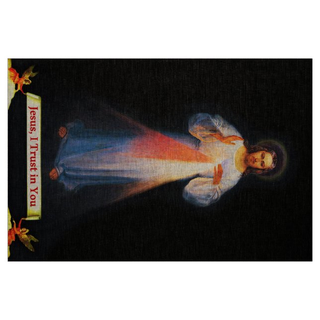 Tecido Jesus Divino Compaixão Faustina 02 201 (Fat Quarter)