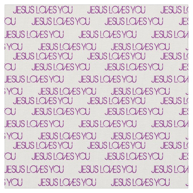 Tecido Jesus Te Ama De Branco Purple Grunge Font (Detalhe)