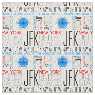 Tecido JFK, Nova Iorque Viagem do Mundo por Padrões Aéreo