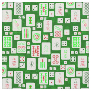 Tecido jogo de azulejos chineses mahjong, natal