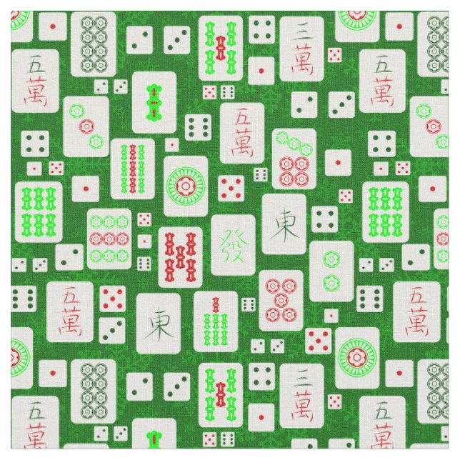 Tecido jogo de azulejos chineses mahjong, natal (Detalhe)