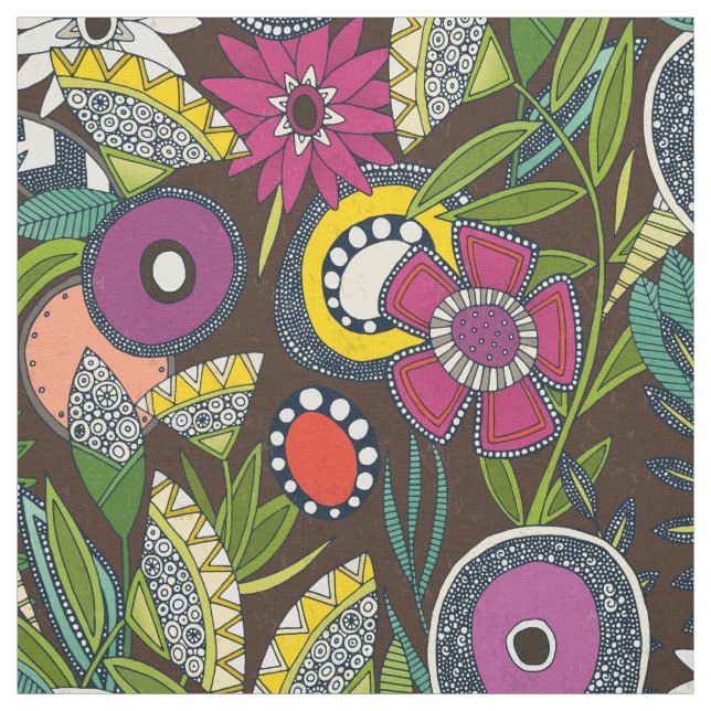 Tecido joie floral espresso (Modelo)