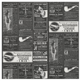 Tecido jornal antigo francês negro victoriano