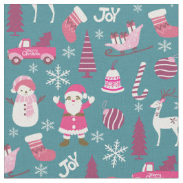 Tecido Joy Christmas Turquoise