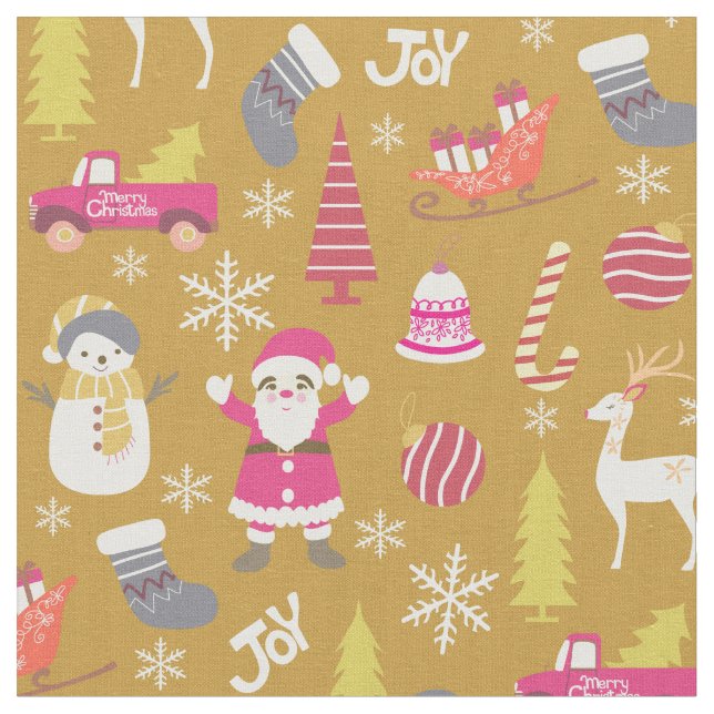 Tecido Joy Natal Dourado (Detalhe)