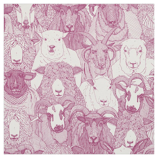 Tecido just sheep cherry white (Modelo)