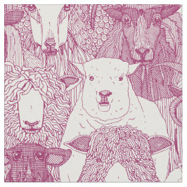Tecido just sheep cherry white