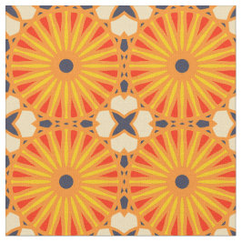 Tecido Kaleidoscope Roda Padrão P Azul Escuro Amarelo