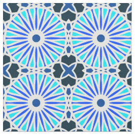 Tecido Kaleidoscope Roda Padrão P Marinho Azul Branco