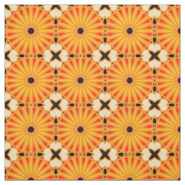 Tecido Kaleidoscope Roda Padrão P Preto Vermelho Amarelo 