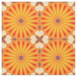 Tecido Kaleidoscope Roda Padrão P Tijolo Vermelho Amarelo