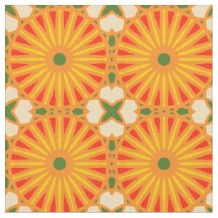 Tecido Kaleidoscope Roda Padrão P Verde Amarelo