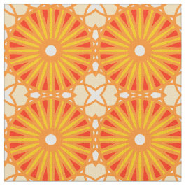 Tecido Kaleidoscope Roda Padrão P Vermelho Branco Amarelo