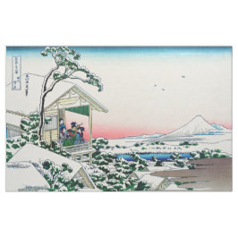 Tecido Katsushika Hokusai - Casa de chá em Koishikawa