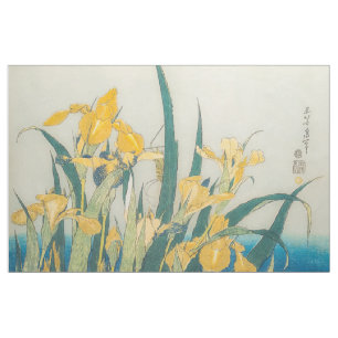 Tecido Katsushika Hokusai - Gafanhoto e Iris