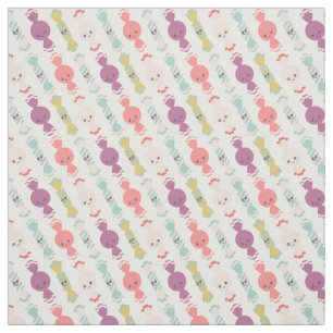 Tecido Kawaii Smiling Candy All-Over Pattern