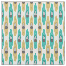 Tecido Kayaker Kayak Canoes Padrão em Azul e bege