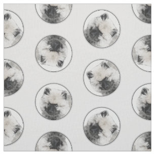 Tecido Keeshond Draps Kees Puppy Cute Original Dog Art