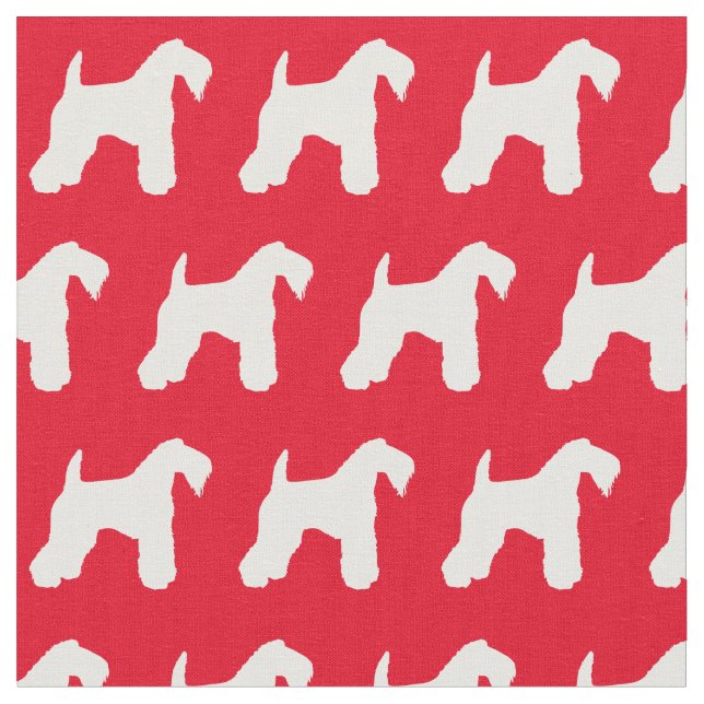Tecido Kerry Blue Terrier Dog Silhouket Pet red (Detalhe)