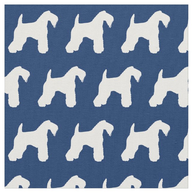 Tecido Kerry Blue Terrier Dog Silhoule Marinho Pet Blue (Detalhe)