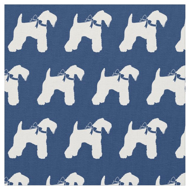Tecido Kerry Blue Terrier Dog Silhoule Marinho Pet Blue (Detalhe)