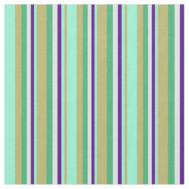 Tecido Khaki, Aquamarine, Indigo, Lavanda e Mar Verde (Detalhe)