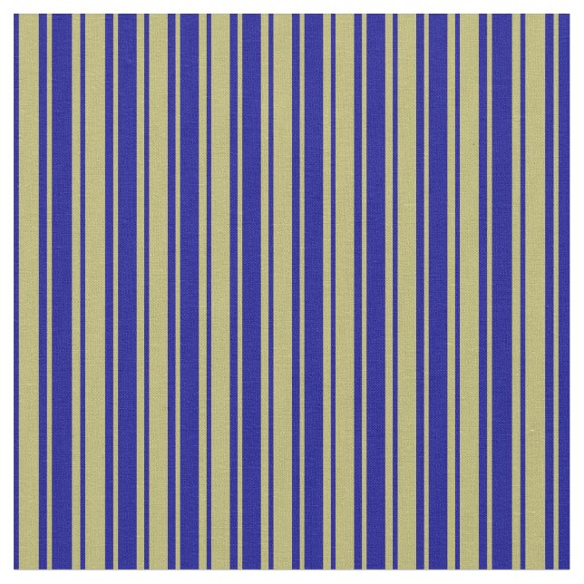 Tecido Khaki Escuro e Padrão Azul Escuro Striped (Detalhe)
