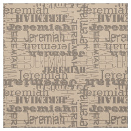 Tecido Khaki Mushroom Modern Name Collage