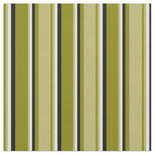 Tecido Khaki verde, escuro, amarelo claro e linhas pretas