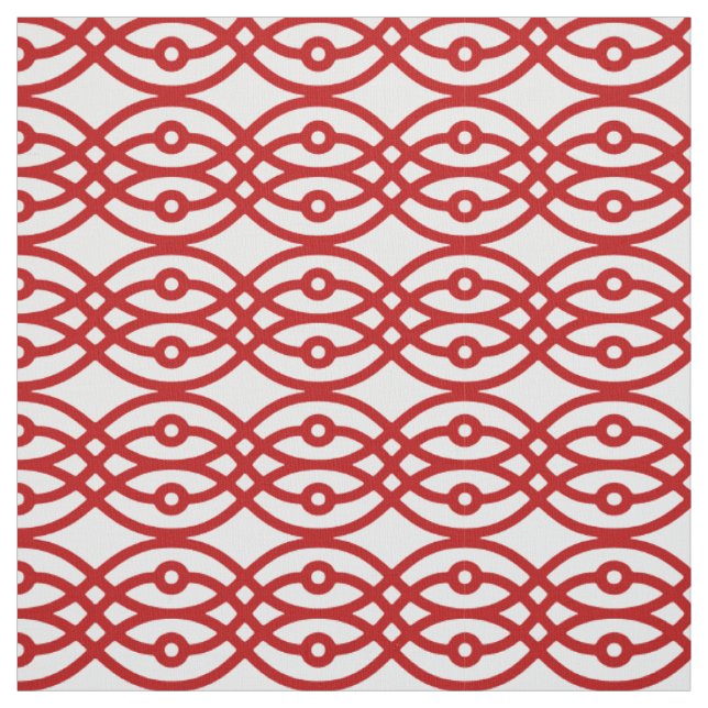 Tecido Kimono impressão, branco e vermelho escuro (Modelo)