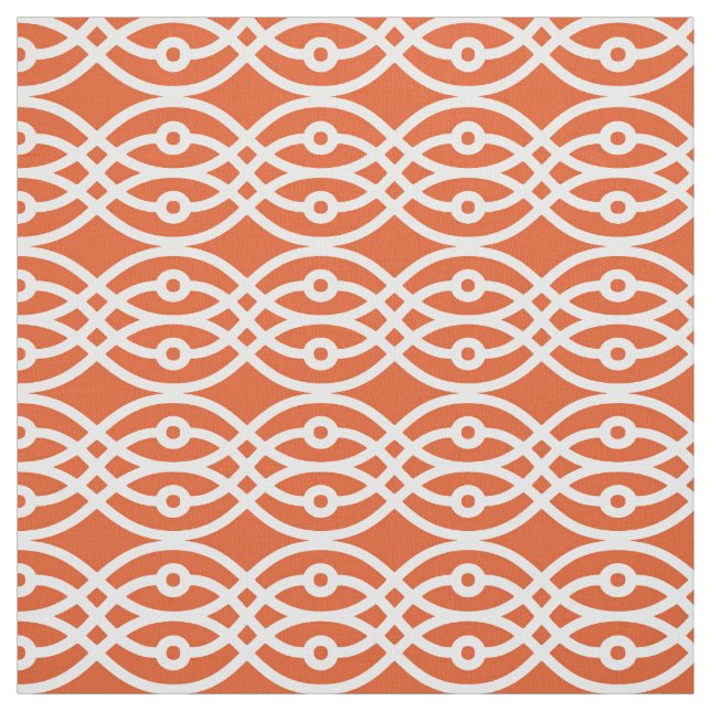 Tecido Kimono impressão, cor de laranja e branco (Modelo)