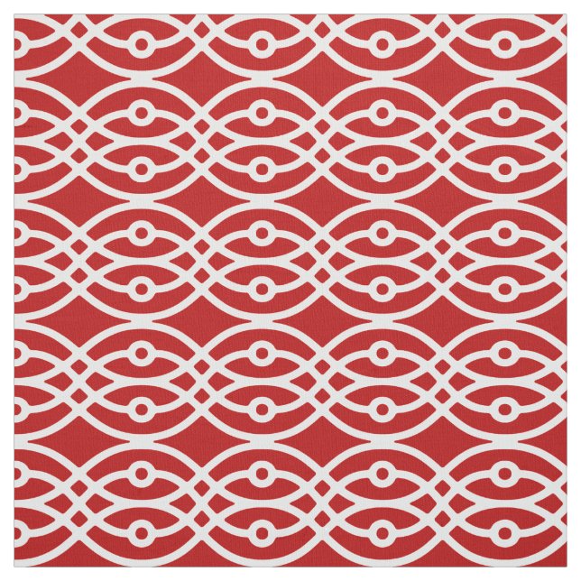 Tecido Kimono impressão, vermelho-escuro e branco (Modelo)