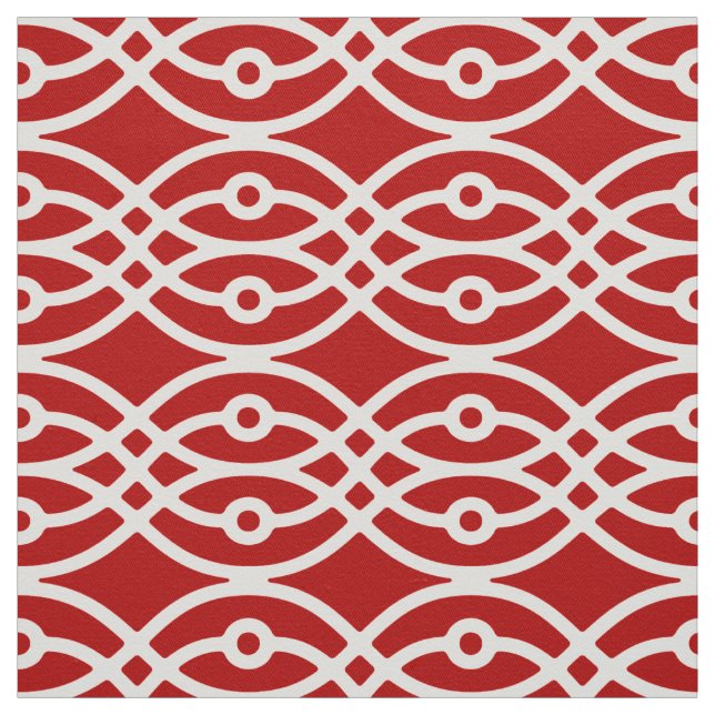 Tecido Kimono impressão, vermelho-escuro e branco (Modelo)