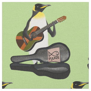 Tecido King Penguin Reggae Guitar