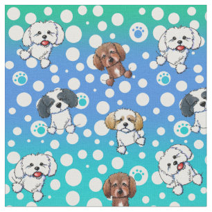 Tecido KiniArt Shih Tzu Dogs Multicolor