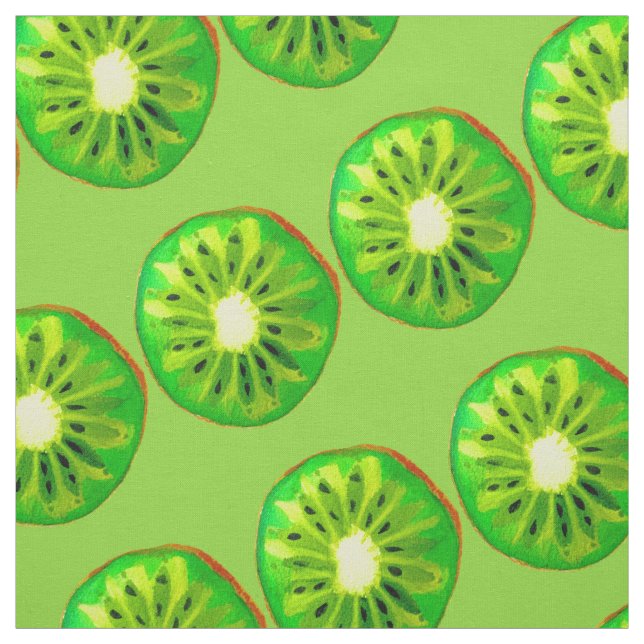 Tecido Kitsch do pop art da fruta do verde do quivi (Modelo)