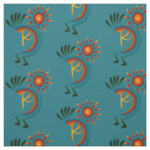 Tecido Kokopelli com Sun Turquoise