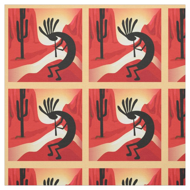 Tecido Kokopelli Desert Sunset Sudoeste (Modelo)