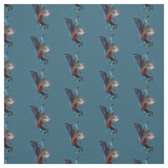 Tecido Kokopelli Music Teal (Modelo)