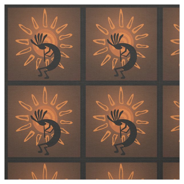 Tecido Kokopelli Sun Sudoeste Russo Brown (Modelo)