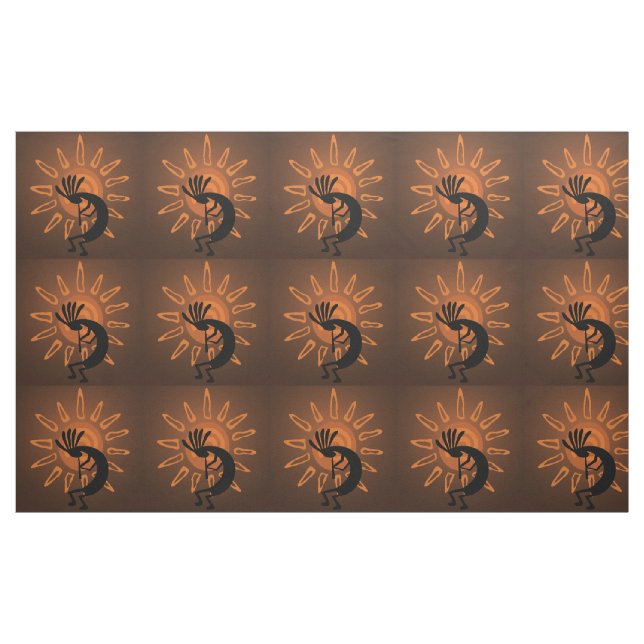 Tecido Kokopelli Sun Sudoeste Russo Brown DIY (Jarda)