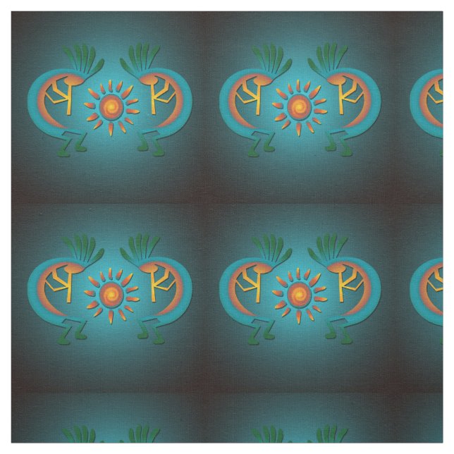 Tecido Kokopelli Sun Sudoeste Turquoise (Modelo)