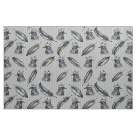 Tecido Krähen Crows Rabe Muster mit Federn