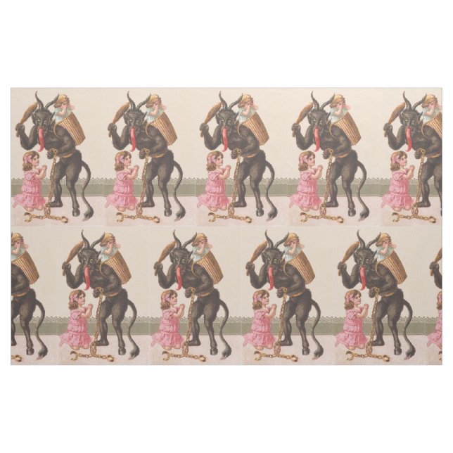 Tecido Krampus Punindo Crianças Mudam De Cadeia (Jarda)