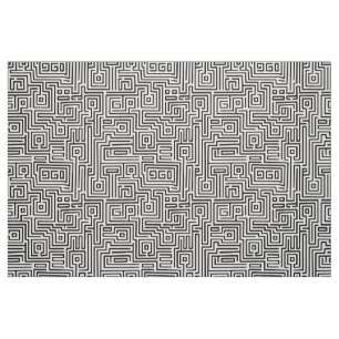 Tecido Kuba Maze Style 221019 - Preto em Branco
